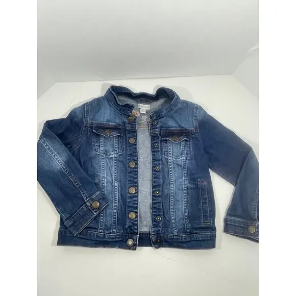 Garnet Hill Kids Jean Jacket with Embroidered Flowers Size Large - Picture 2 of 16